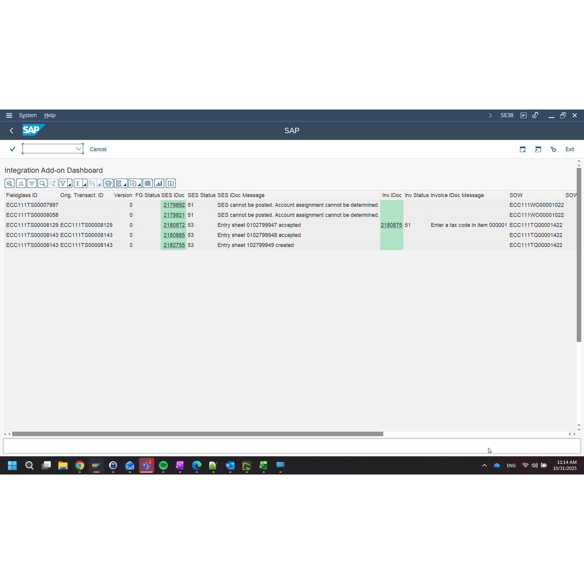 SAP Fieldglass Integration Add-on SP12 – Release Oktober 2025