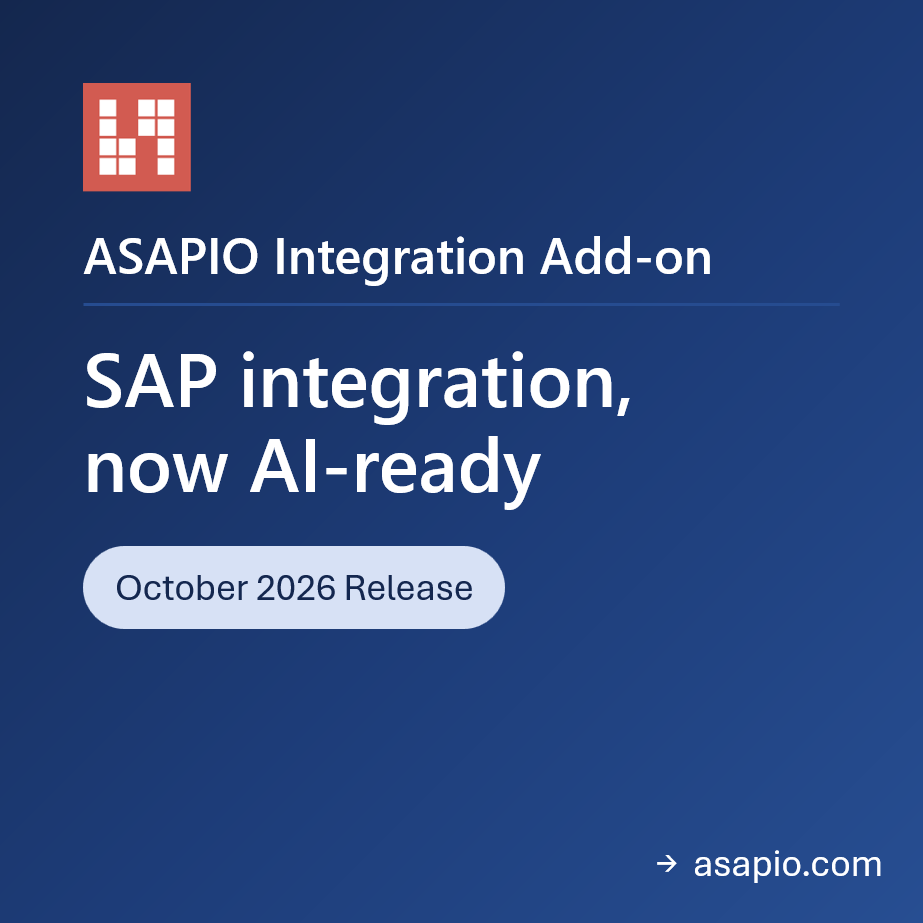 ASAPIO Integration Add-on: SAP integration, now AI-ready. October 2026 Release