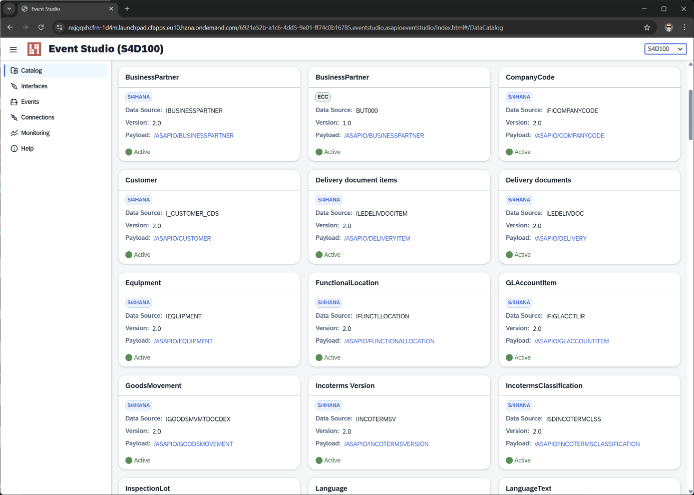 ASAPIO Event Studio Data Catalog: predefined SAP S/4HANA and ECC replication objects, ready to deploy
