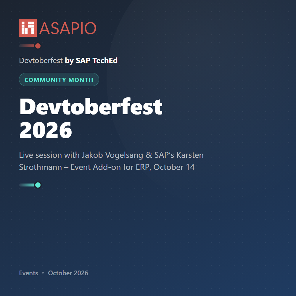 ASAPIO at SAP Devtoberfest 2026