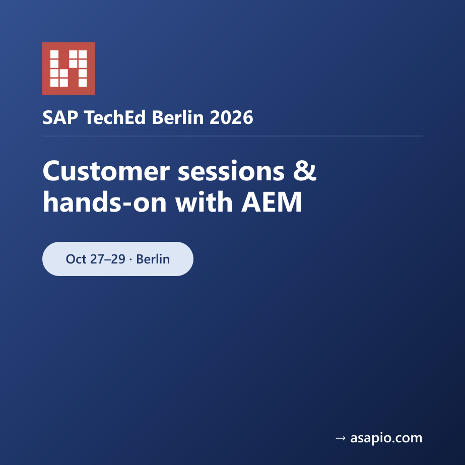 ASAPIO at SAP TechEd Berlin 2026, October 27&ndash;29