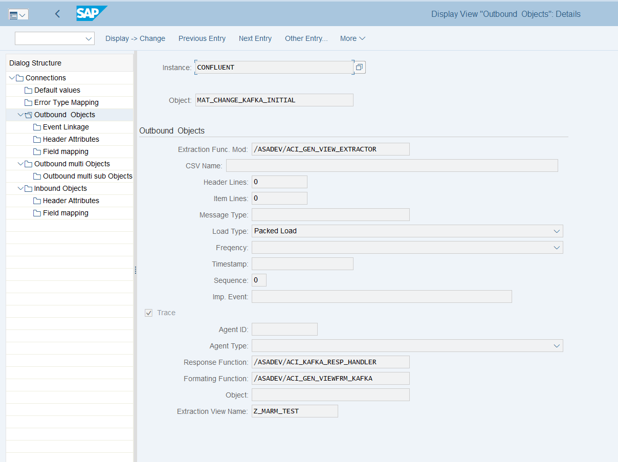 Outbound object configuration for the Packed Load method