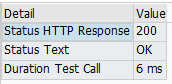 Successful RFC connection test result