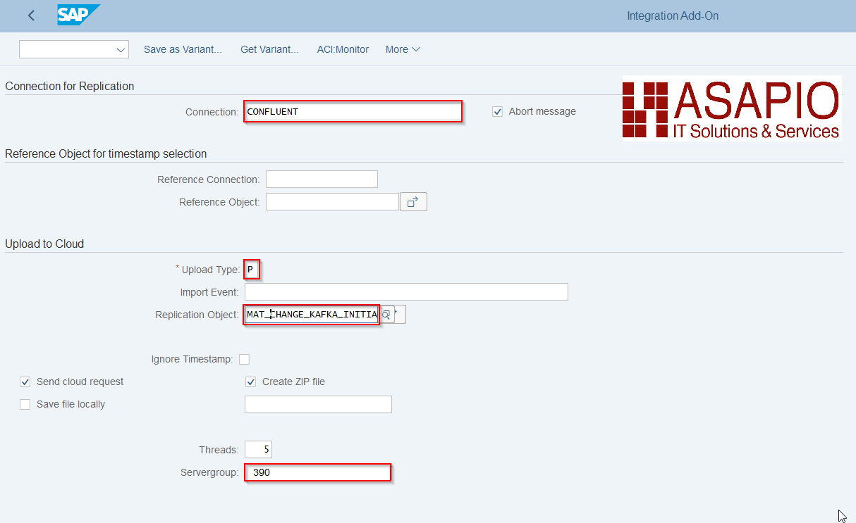 Executing a Packed Load initial load with Upload Type P