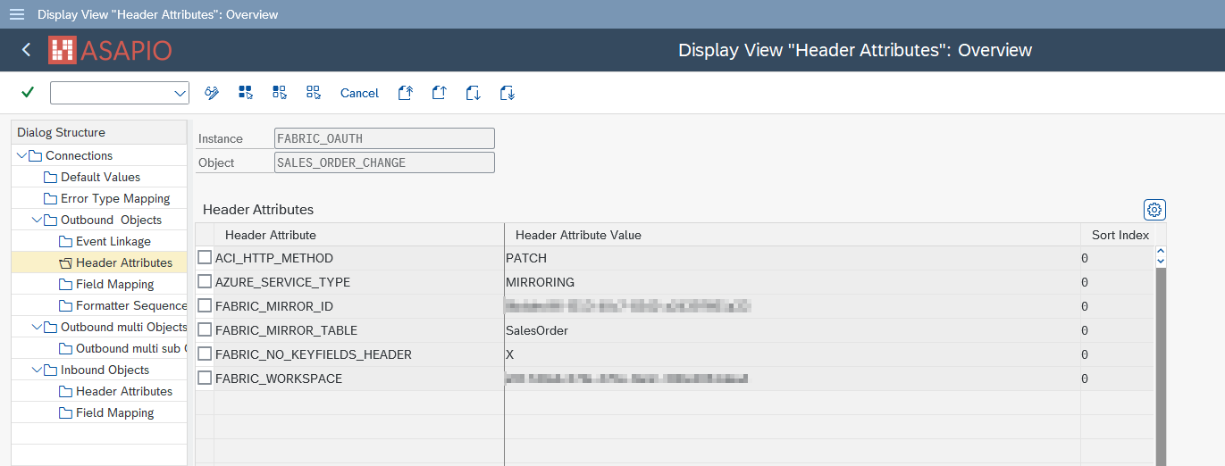 Open Mirroring header attributes