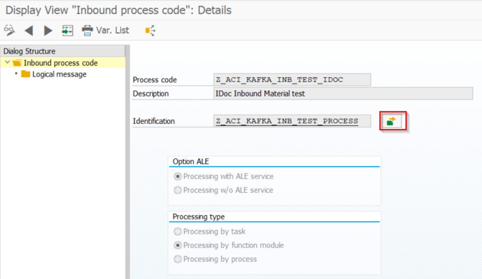WE42 Inbound process code details