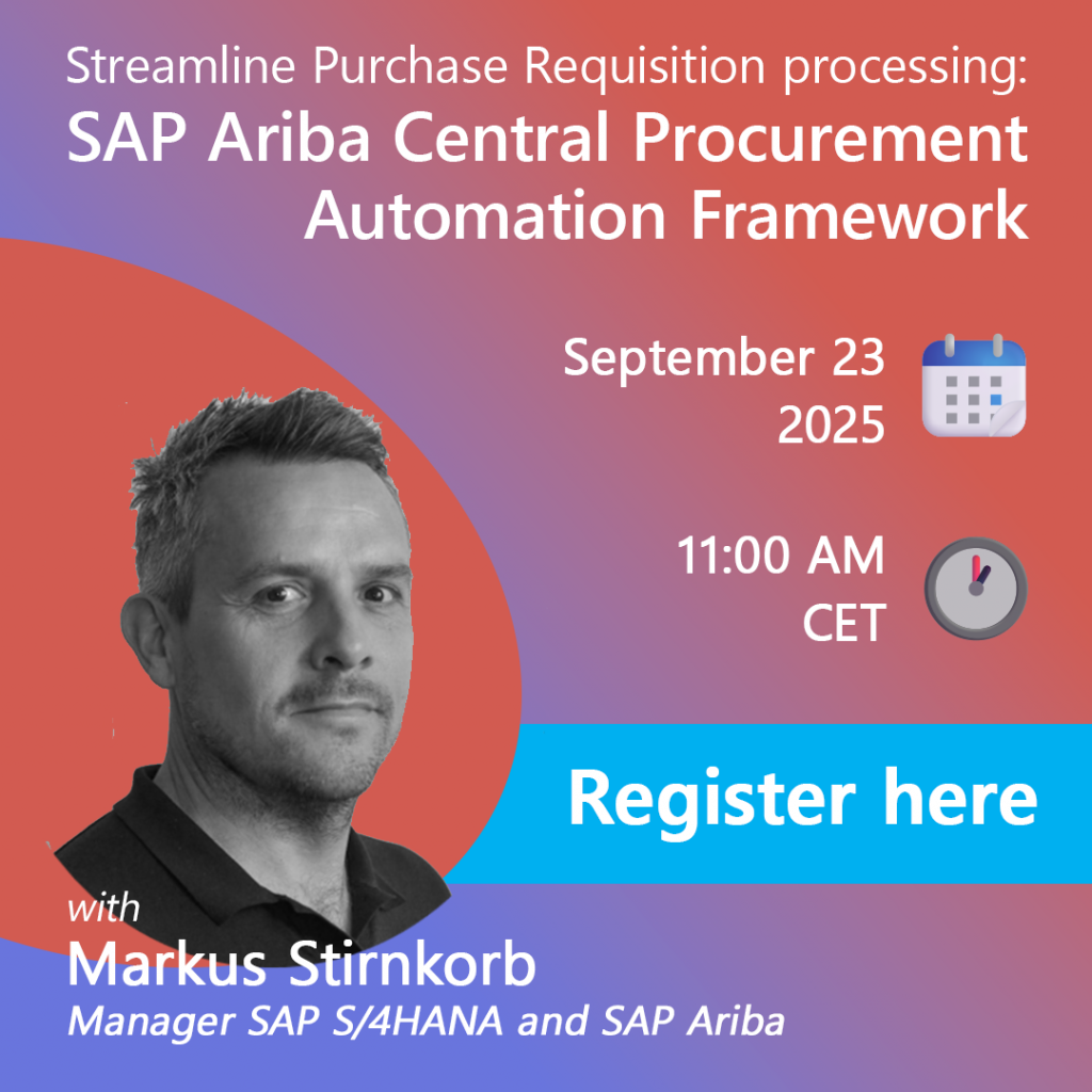 Webinar – Streamline Purchase Requisition processing: SAP Ariba Central Procurement Automation Framework